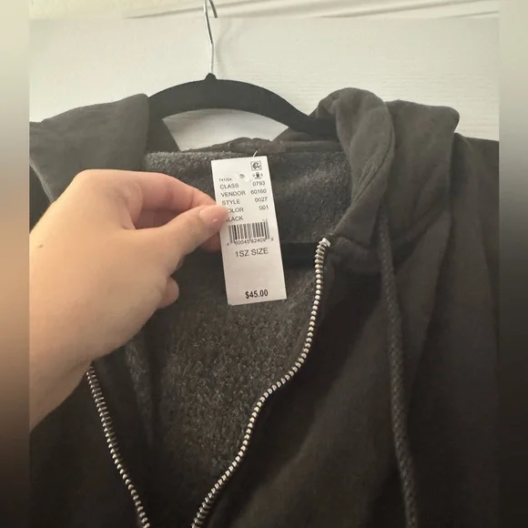 Brandy Melville John Galt Christy Hoodie Black - Picture 6 of 7